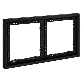 Рамка пластиковая Voltum S70 на 2 поста, черный матовый пластик Soft touch VLS100208