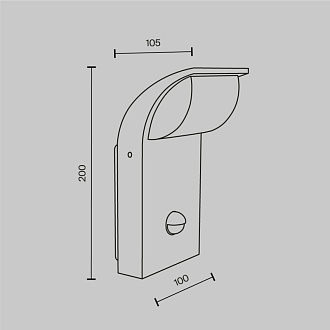 Светильник настенный 10*10,5*20 см, LED, 7W, 3000К, Maytoni Stock O446WL-L7GF3KSR серый