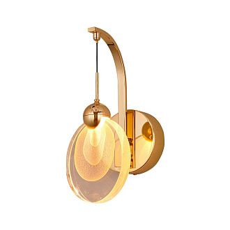 Бра 15*16*30 см, 1*LED*5W, 3300K Gerhort G61364/1wGD CL+WT, Золото