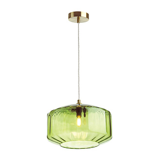 Подвес Odeon Light BINGA 4783/1 диаметр 30 см, Зеленый прозрачный