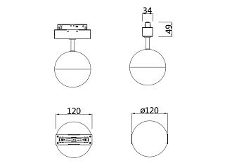 Светодиодный светильник 10W, 4000K, Maytoni Technical Kiat TR017-2-10W4K-W, белый