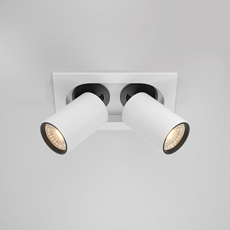 Встраиваемый светильник 15,9*9,5*9,8 см, LED*20W, 3000 К, Hidden DL045-02-10W3K-W Maytoni Downlight, Белый, вр 7,5*14,5 см