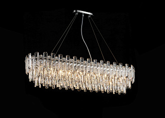 Люстра L1200 x W300 x H290 (1200), мм, 10*40W (400W), CHROME (Хром) NewRgy NW076-L1200*W300*H290 OVAL CHROME