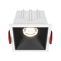 LED светильник 7 см, 10W, 4000K, Maytoni Downlight Alfa LED DL043-01-10W4K-SQ-WB, белый-черный, вр 5,5*5,5 см