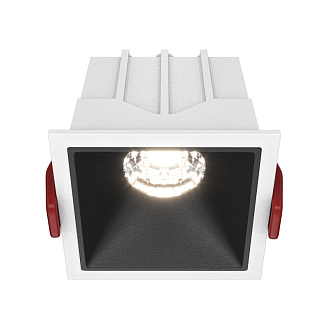LED светильник 7 см, 10W, 4000K, Maytoni Downlight Alfa LED DL043-01-10W4K-SQ-WB, белый-черный, вр 5,5*5,5 см