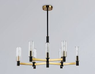 Люстра на штанге **38-76 см, 9*E14*40W, K, Ambrella Light High Light LH55513, черный, латунь
