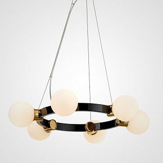 Подвесная люстра FLAMB D57 57*57*10 см, 6*G9*40W, ImperiumLoft FLAMB01, Золотистый, Чёрный