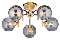 Люстра L600 x W600 x H230, мм, 5*40W (200W), GOLD+BLACK(ЗОЛОТО+ЧЁРНЫЙ) Rilon 00598/5A GOLD+BLACK