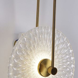 Бра 15*28*68 см, 8W, Favourite Plade 4270-2W латунь, прозрачное стекло