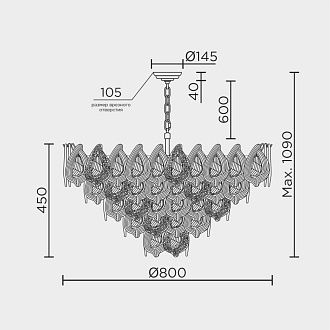 Люстра 80 см, 21*Е14*40W, Modelux  ML.6197.800 GD, Золото