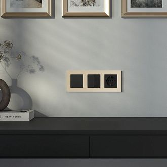 W0032911 Рамка на 3 поста Slab, шампань софт Werkel, 4690389218422