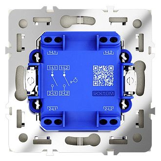 Выключатель с самовозвратом встраиваемый Voltum S70 двухклавишный 10А, шелк пластик Soft touch VLS020604