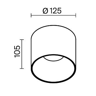 Светильник 13 см, 25W, 3000K, Technical C064CL-01-25W3K-RD-B, черный