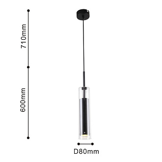 Подвес Favourite Aenigma 2556-1P, D80*H600/1310, черный