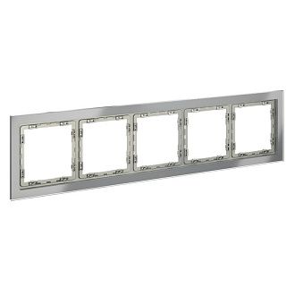 Рамка стеклянная Voltum S70 на 5 постов, сталь, стекло Стекло/пластик  VLS110505