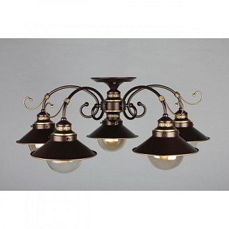Люстра 75*75*35 см, 5*E27, 60W, Omnilux Omnilux 504 OML-50407-05, коричневый