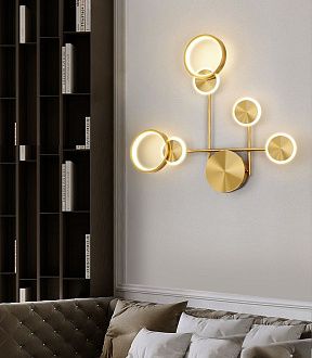 Светильник SPF-34373 БРОНЗА  D570*520/H100/4+2/LED/18W/4500K Amber (уценка, с небольшими царапинками)
