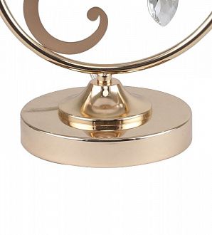 Настольная лампа F-Promo Charm 2756-1T, D270*H480, французское золото, плафон из белой ткани с золотой лентой, подвес из хрусталя высшего качества