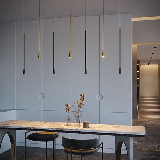 Подвесной акцентный светильник 6*6*140 см, LED, 7W, 3000K, Elektrostandard Vist 50312 LED, латунь