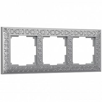 WL07-Frame-03 Рамка на 3 поста, матовый хром Werkel, 4690389145681