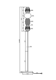 Торшер 25*165,5 см, LED, 32W, 3000К, Maytoni Pattern MOD267FL-L32CH3K хром