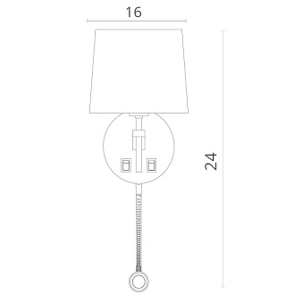 Бра со светодиодной подсветкой Divinare 1341/02 AP-2 Soprano, 1xE14x40W + 1xLEDx1W, хром/белый