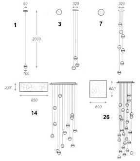 Светильник Bocci 14.1 Single Bubbles Led Crystal Glass 1 Ball 16*16*16 см, 1*LED*10W, ImperiumLoft 40.39, Хром