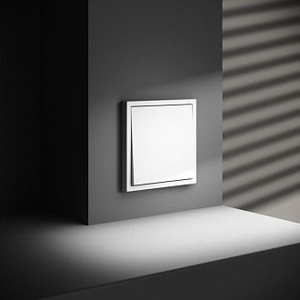 Проходной переключатель встраиваемый Voltum S70 одноклавишный 10А, белый матовый пластик Soft touch VLS010302