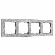 W0042406 Рамка на 4 поста Hammer, серебряный Werkel, 4690389163487
