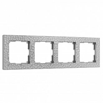 W0042406 Рамка на 4 поста Hammer, серебряный Werkel, 4690389163487