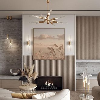 Настольная лампа 13*13*-62 см, 3*LED*3W, 3000K, Odeon Light Exclusive KOLOS 5449/9TL, сатинированная латунь/прозрачный