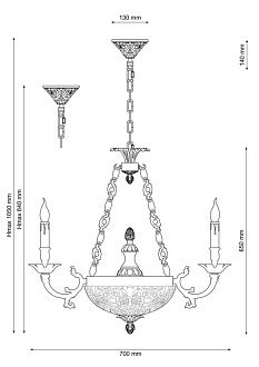 Люстра *70*105 см, 8*E14*40W, Lucia Tucci Firenze FIRENZE 1781.6.2 antique gold, золотой