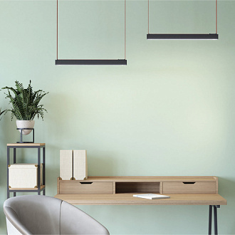 Трековый однофазный светильник 64 см, 24W, 3000K, Denkirs Belty Linear DK5577-BK, черный