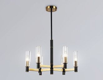 Люстра на штанге **38-76 см, 6*E14*40W, K, Ambrella Light High Light LH55511, черный, латунь