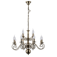 Подвесная люстра Arte Lamp A1129LM-12AB бронза, диаметр 62 см