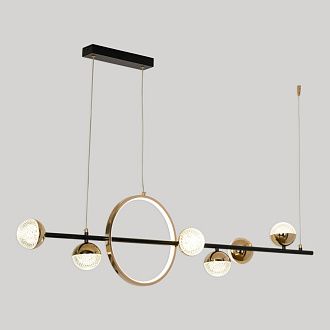 Подвесной светильник 120 см, 48W, 3000K, Lussole Littlerock LSP-7502, золото