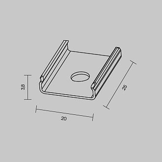 Комплект креплений (для профиля 35×35) 4 шт., ALM-3535B-MT Maytoni Led Strip Накладной-подвесной профиль Серебро 642091, Черный