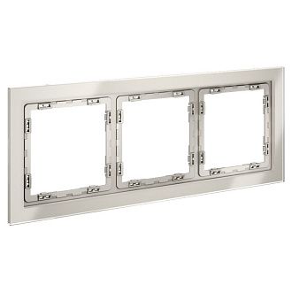 Рамка стеклянная Voltum S70 на 3 поста, кашемир, стекло Стекло/пластик  VLS110303