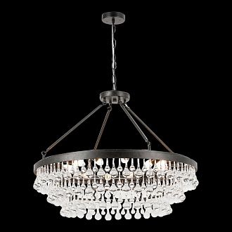 Люстра подвесная *80*45-100 см, 10*E14*60W, Lussole  LSP-6051, черный