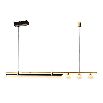 Подвесная люстра 120 см, 30W, 3000K, Citilux Helly CL211012, черный-бронза