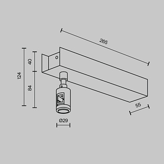 Крепеж 26,5*5,5*12,4 см, Maytoni Technical Magnetic trаck system Flarity латунь TRA156C-BB1-BS латунный