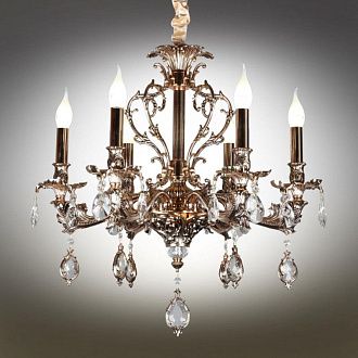 Подвесная люстра 60*75-125 см, 6*E14, 40W, Omnilux Omnilux 747 OML-74703-06, золотой