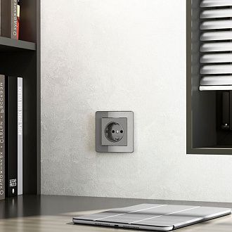 W0012704 Рамка на 1 пост Acrylic, графит Werkel, 4690389184833