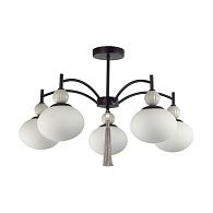 Люстра потолочная *69,5*43-43 см, 5*E14*40W, Lumion Gloriya LUM8273/5C, черный; серый