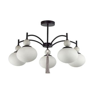 Люстра потолочная *69,5*43-43 см, 5*E14*40W, Lumion Gloriya LUM8273/5C, черный; серый