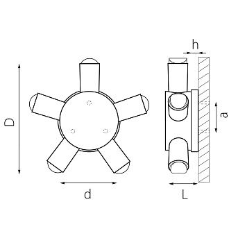 Светильник светодиодный уличный 17*5 см, 5W 4000K Lightstar Dito Dito 380653 Черный