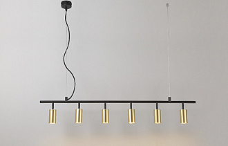 Светильник потолочный 120*6 см, Crystal Lux CLT 015C6 L1200 BL-GO Черный+Золото