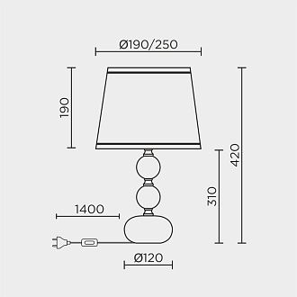 Настольный светильник 25*25*0,0000 см, Е 27 1x60ВтW, Золото,Серый MODELUX ML.6142.01TL