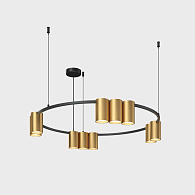 Подвесной светильник 60*208,9 см, 10*GU10, 150W, Denkirs Orbit DK4065-BK+SG черный