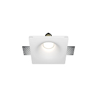 Встраиваемый светильник 12*12*5 см, 1*GU10, 12W, Maytoni Technical Gyps Modern DL001-1-01-W-1 белый, вр 12,5*12,5 см